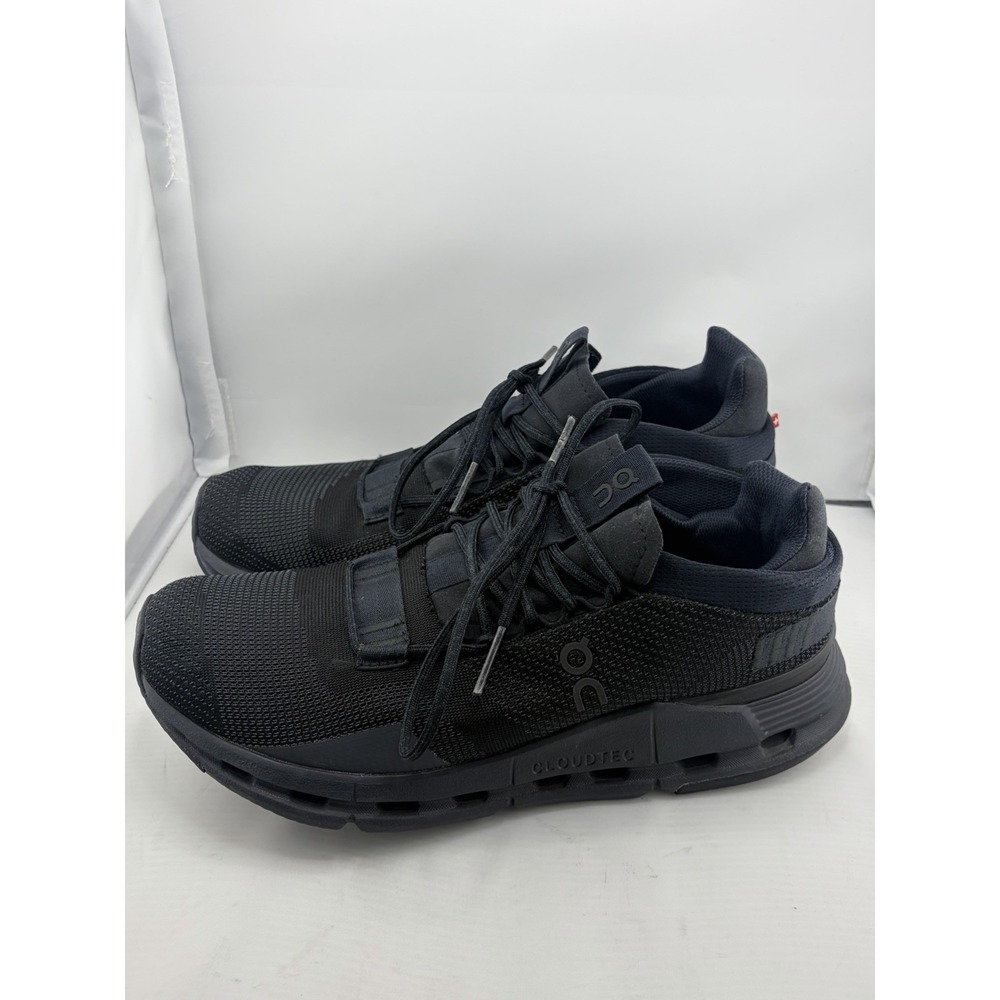 On Womens 9.5 Cloudnova Black Eclipse Running Athletic Shoes Lace Up Sneakers